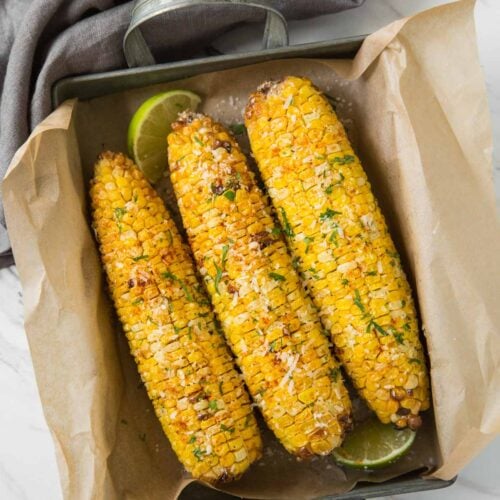 Under 15 mins. make this quick and easy Air fryer corn whenever you need roasted corn.