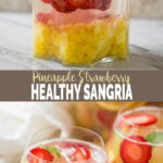 Non-Alcoholic Sangria Recipe - this pineapple strawberry sangria is prepared using fresh fruits and fresh grape juice. Perfect refreshing summer drink to please the crowd. | #watchwhatueat #nonalcoholic #summerdrink #strawberry #nonalcoholicsangria #sangria