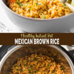 Instant Pot Mexican Brown Rice Recipe - Make this delicious brown rice in Instant Pot for easy and simple side to your favorite Mexican meal. It is prepared using authentic spices, fresh tomato, onion, and garlic. | #watchwhatueat #instantpot #mexicanrice #instantpotrice #brownrice