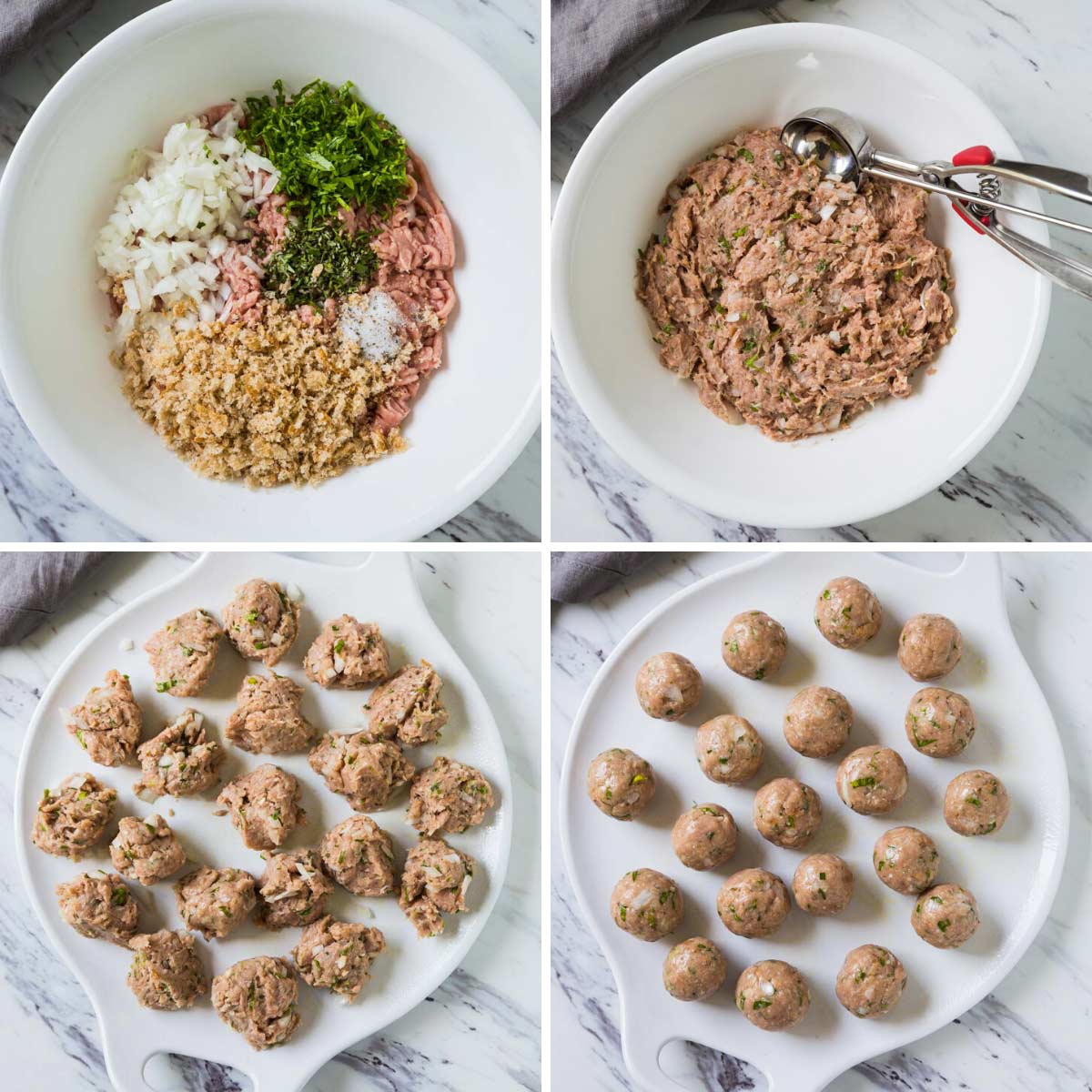 Turkey meatballs making process