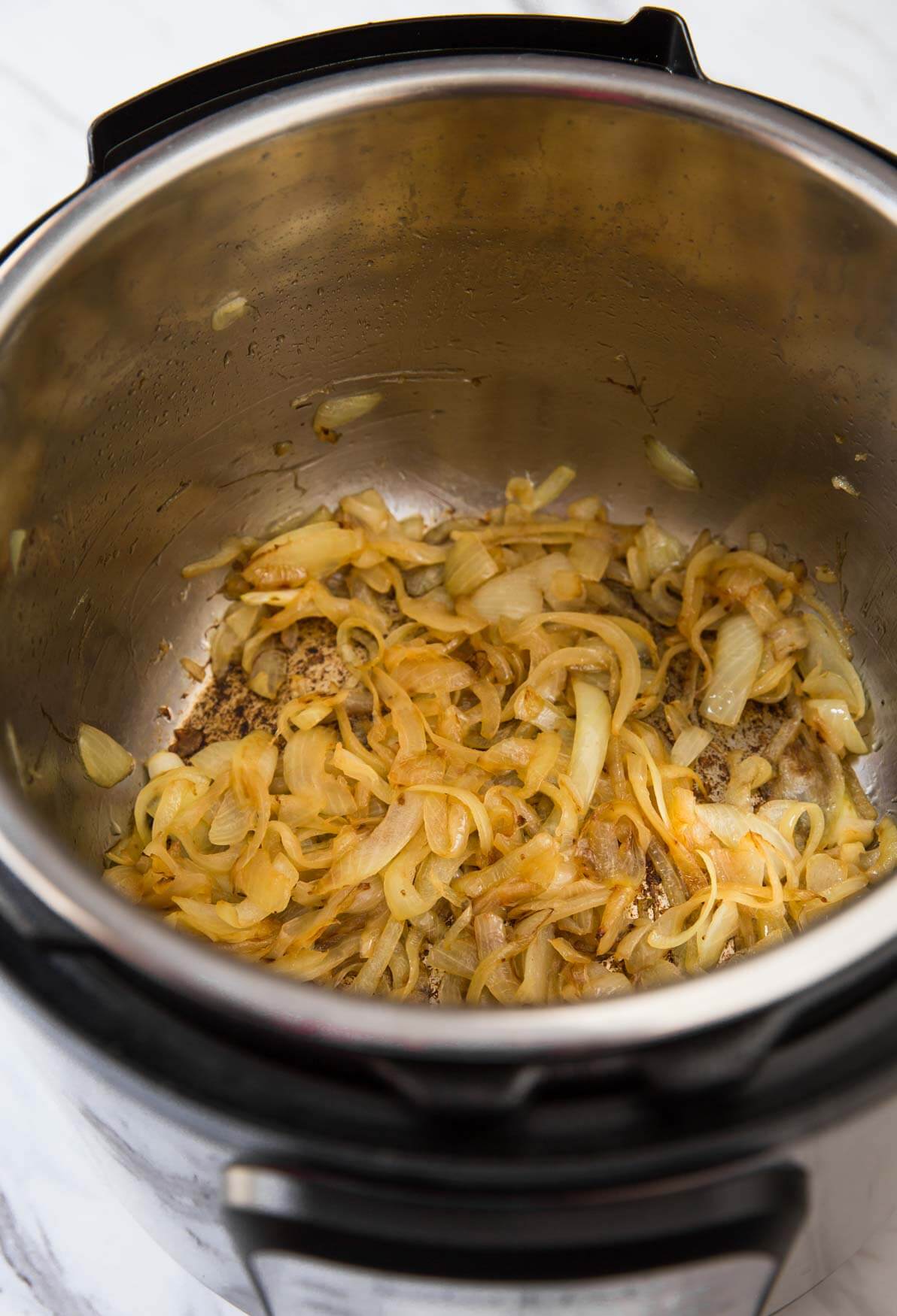 Sliced onion caramelized in Instant Pot