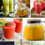 collage image of different summer non-alcoholic drinks