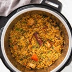 Authentic Indian chicken biryani prepared in an Instant Pot.