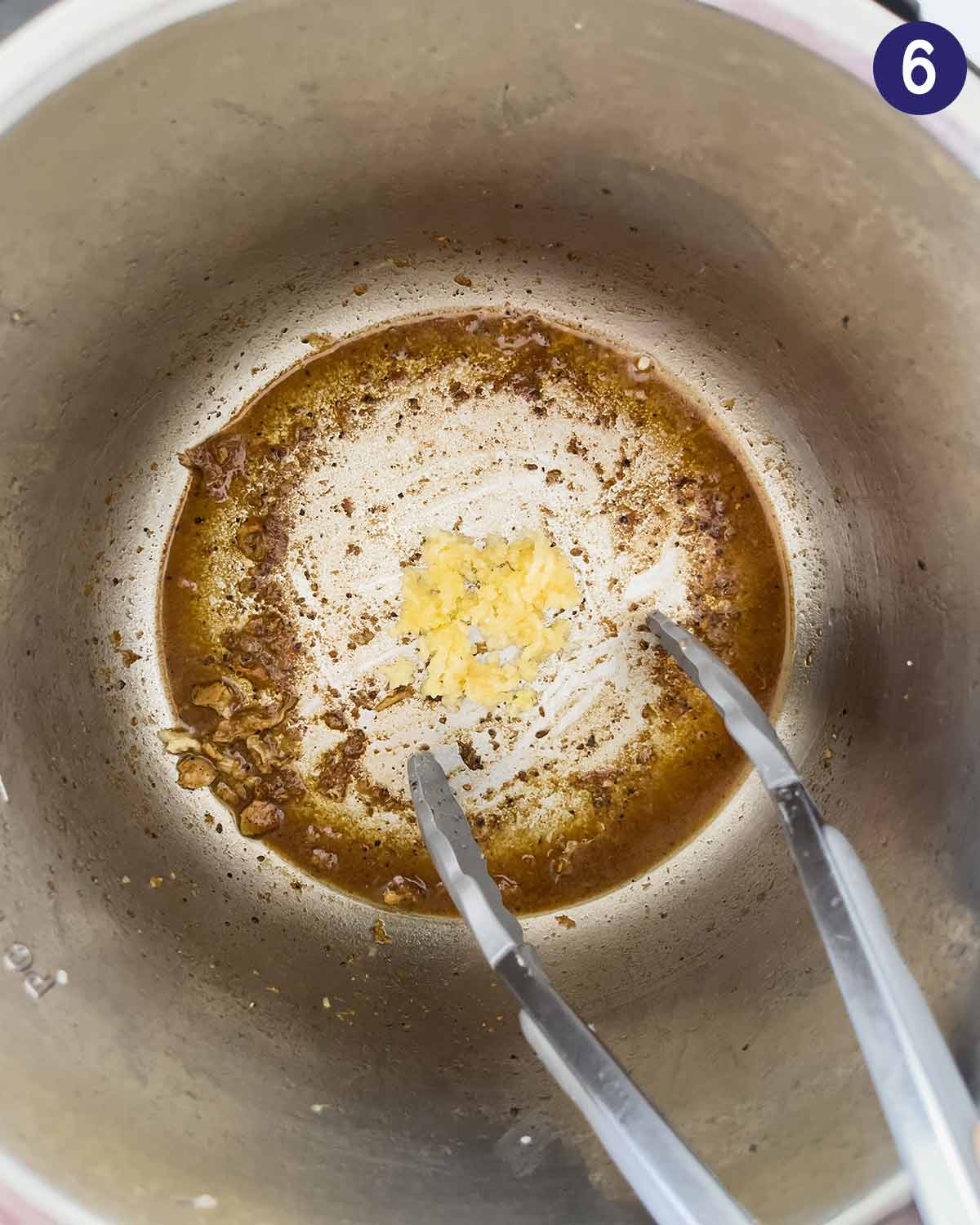 Deglazing the base of Instant Pot.