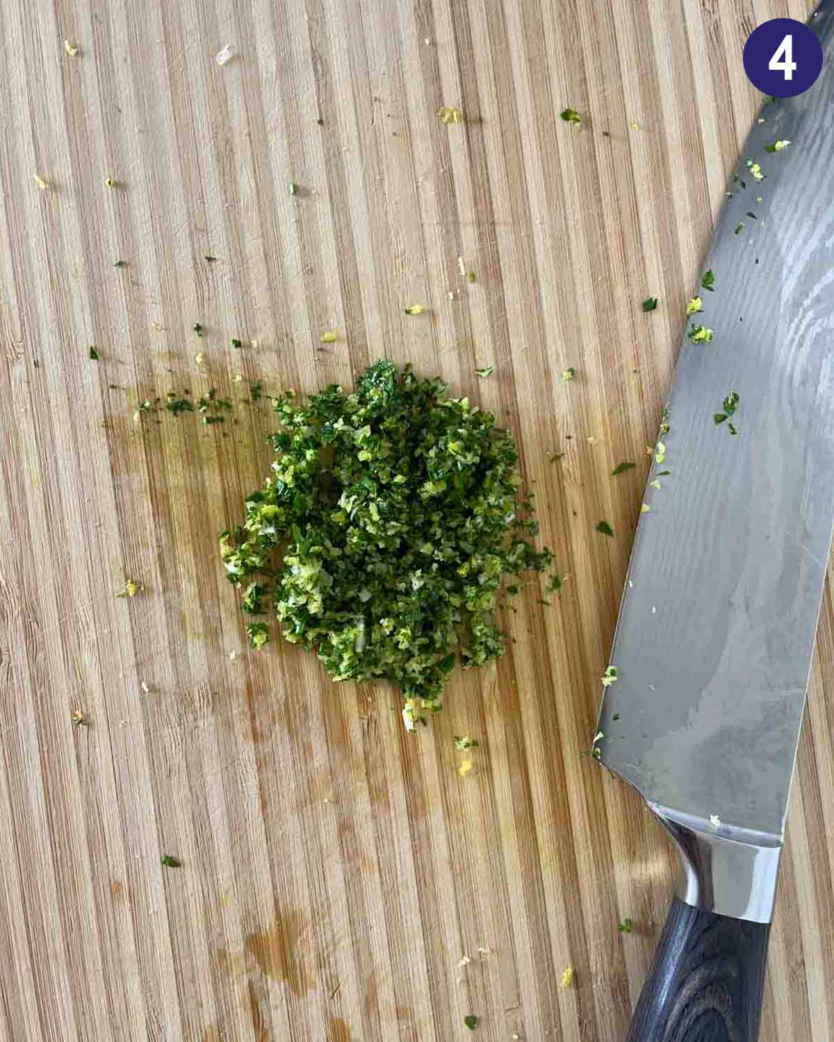 Freshly prepared gremolata to flavor the Instant Pot pumpkin risotto.