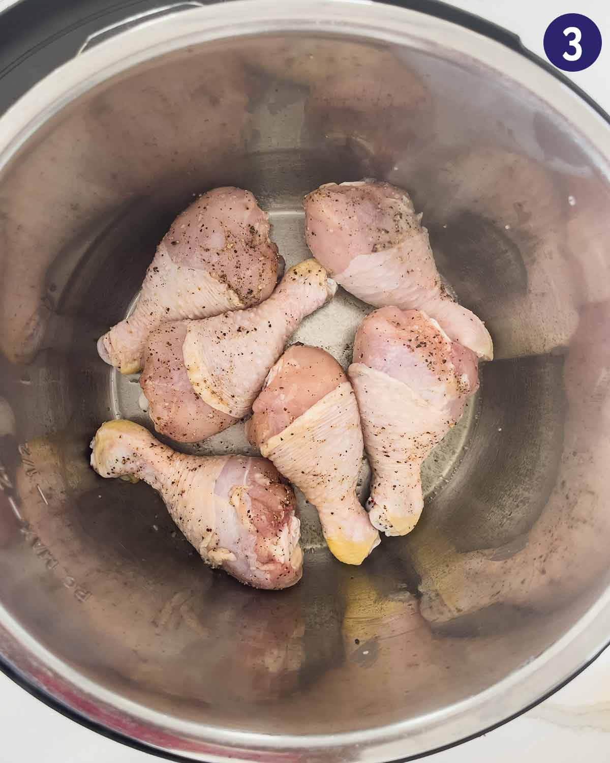 Roasting chicken drumstick in Instant Pot.