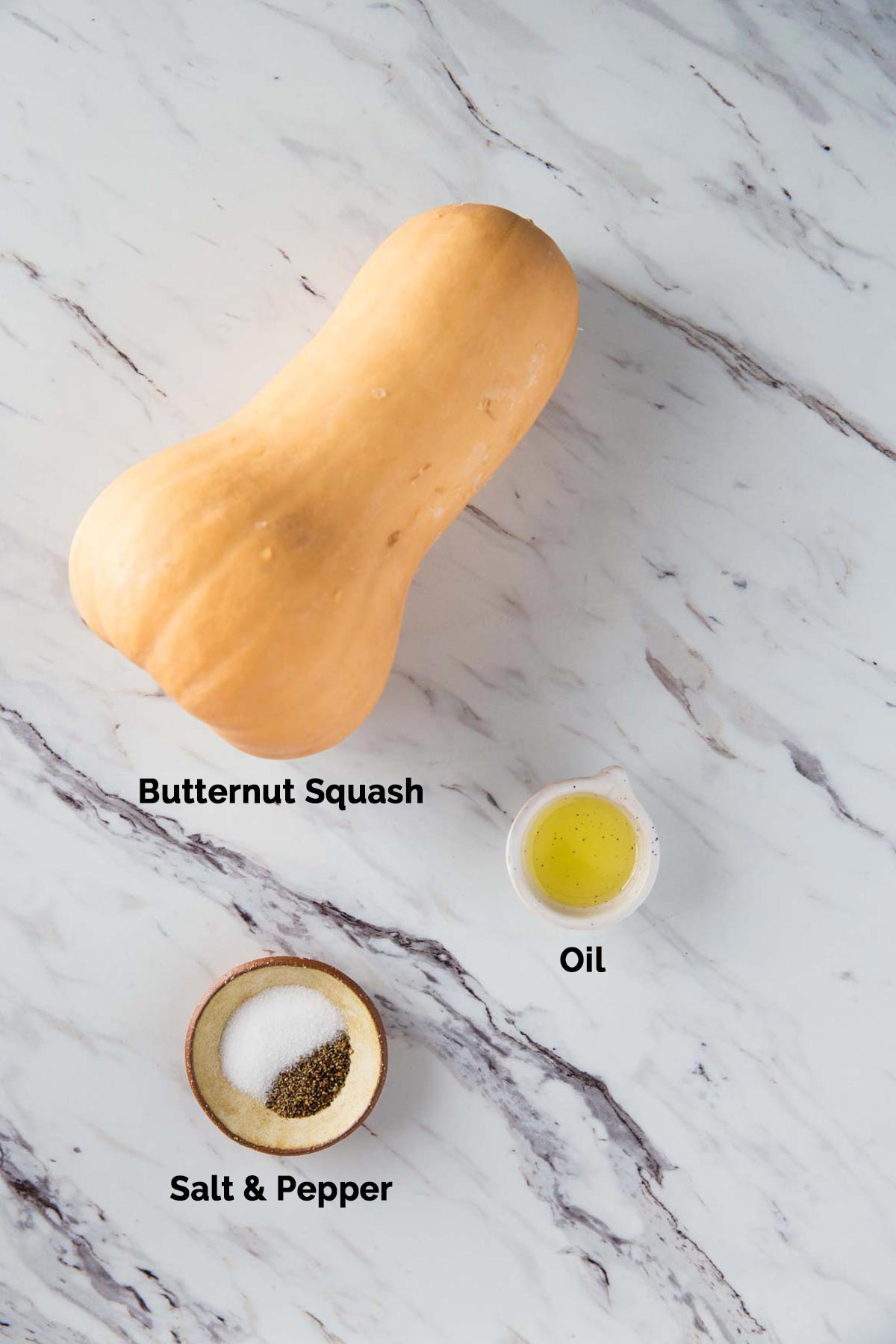 Ingredients to make butternut squash in the air fryer.