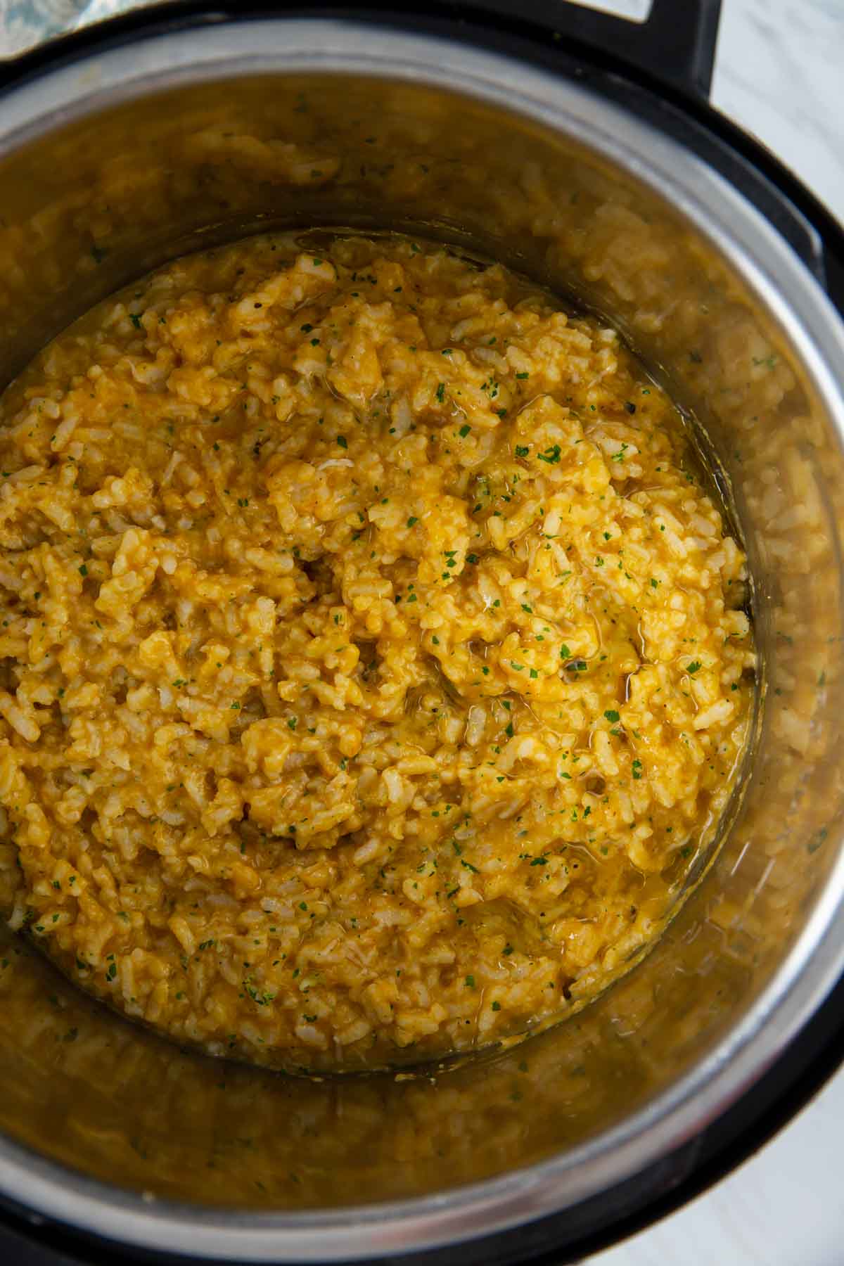 Instant Pot Pumpkin risotto is ready to serve.