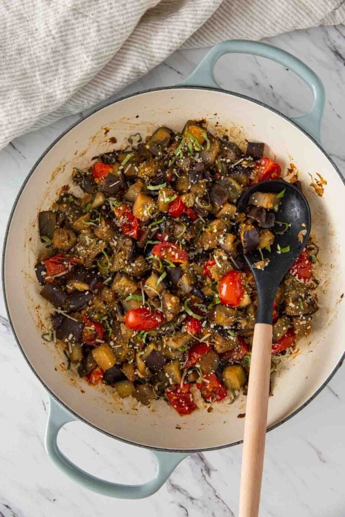 15 Min Sauteed Eggplant And Tomatoes Watch What U Eat